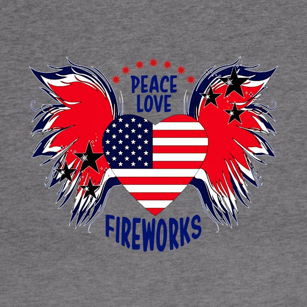 Peace Love Fireworks Shirt, Fireworks Shirt, Patriotic Shirt, 4th Of July Shirt, American Flag Shirt, Independence Day by mittievance